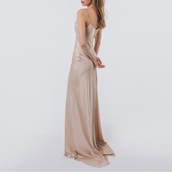 Champagne Silk Slip Dress - Picture 3 of 5
